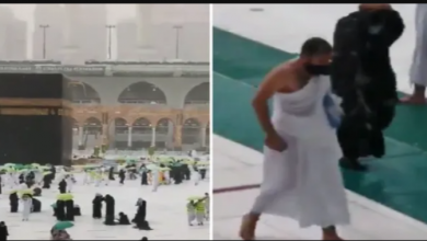 صورة شاهد بالفيديو…لحظة هروب الحجاج من صحن الطواف في المسجد الحرام
