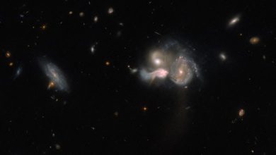 تلسكوب هابل يقوم برصد ظاهرة فريدة "3 مجرات أوشكوا على التصادم"